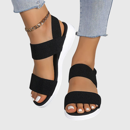 Lucy - Women’s Summer Sandals Comfort Slip-On with Wide Stretch Straps