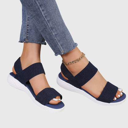 Lucy - Women’s Summer Sandals Comfort Slip-On with Wide Stretch Straps