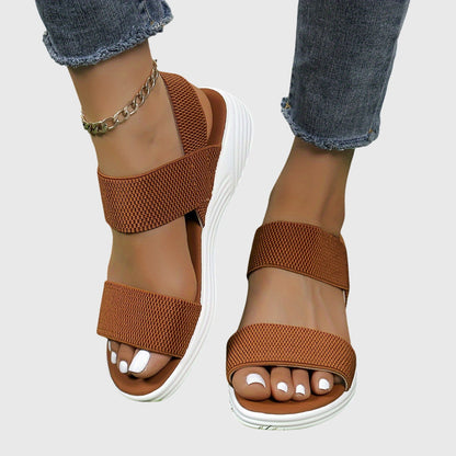 Lucy - Women’s Summer Sandals Comfort Slip-On with Wide Stretch Straps