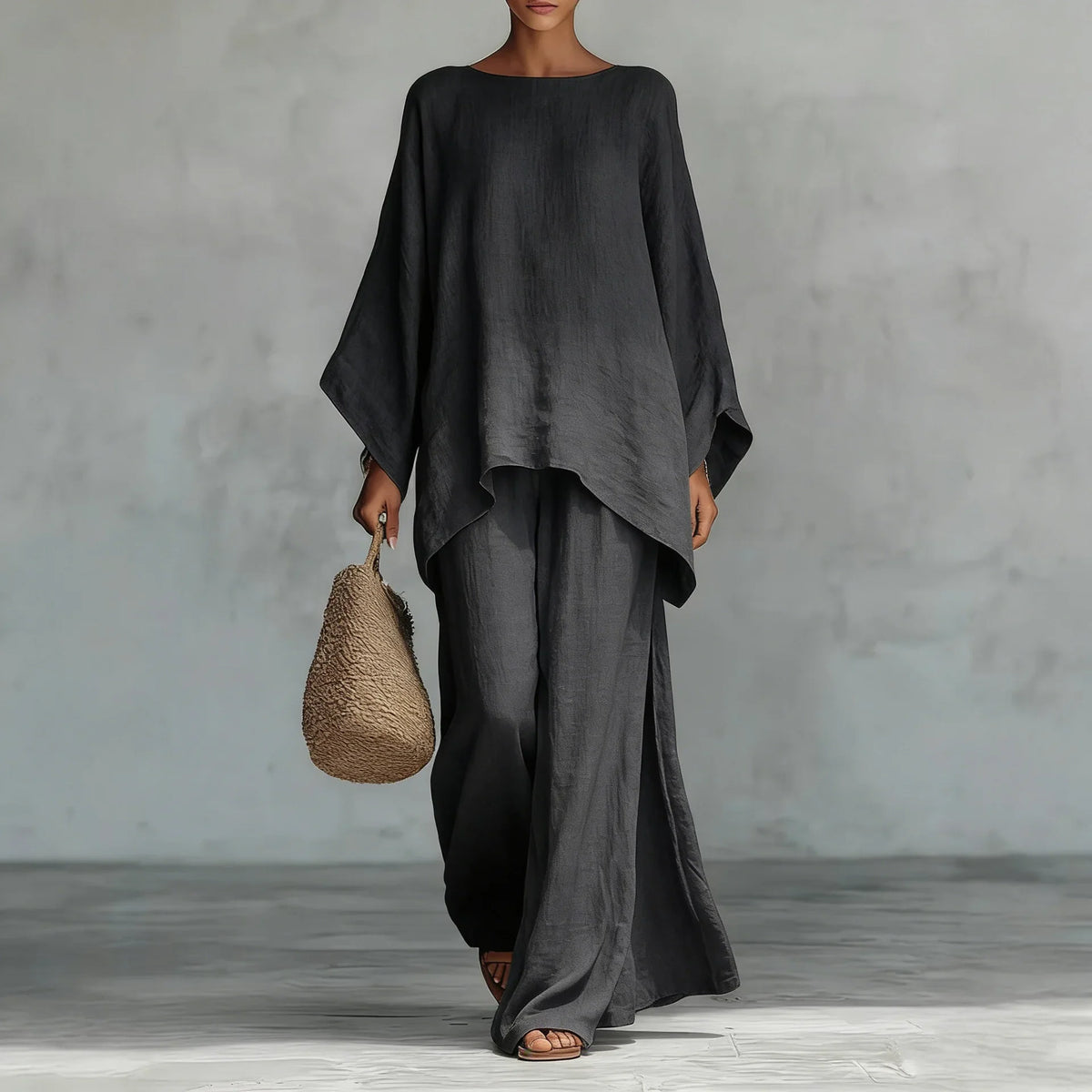 Matilda - Women's Summer Co-Ord Set Oversized Relaxed Top with Wide Leg Trousers