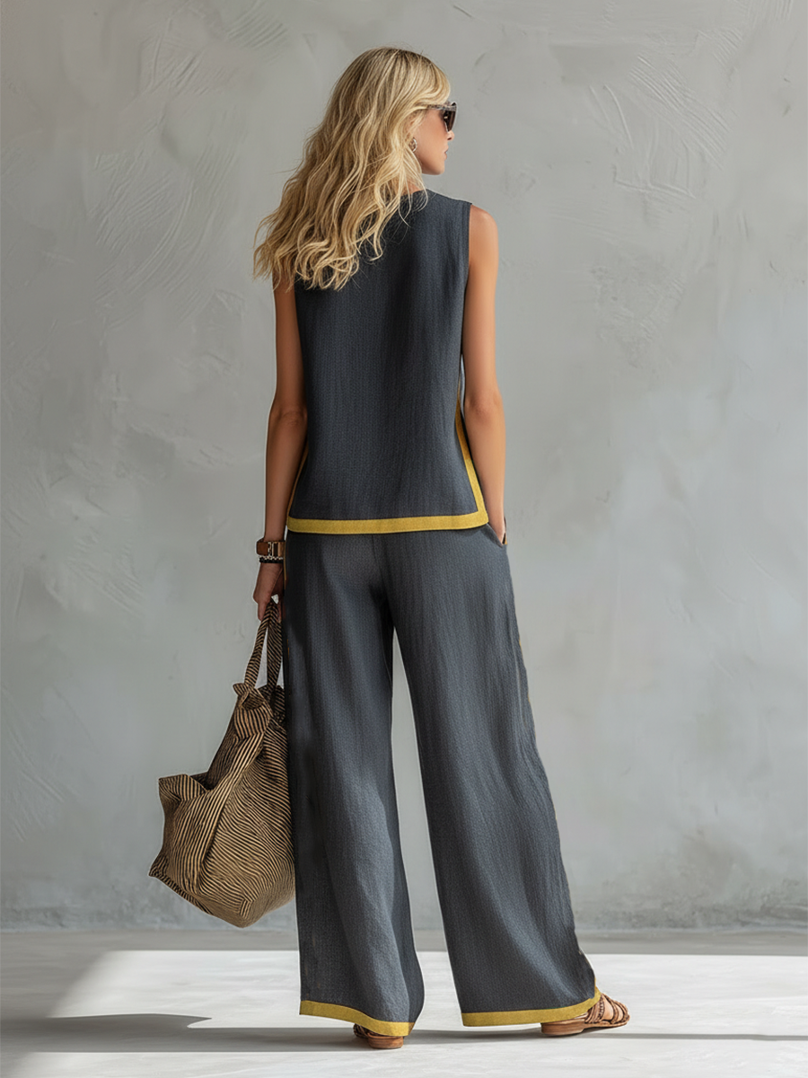 Matilda - Women's Summer Co-Ord Set Oversized with Wide Leg Trousers
