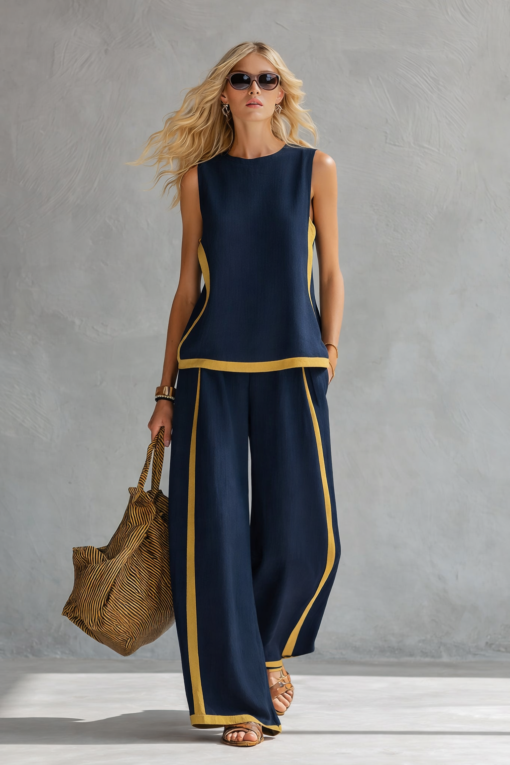 Matilda - Women's Summer Co-Ord Set Oversized with Wide Leg Trousers