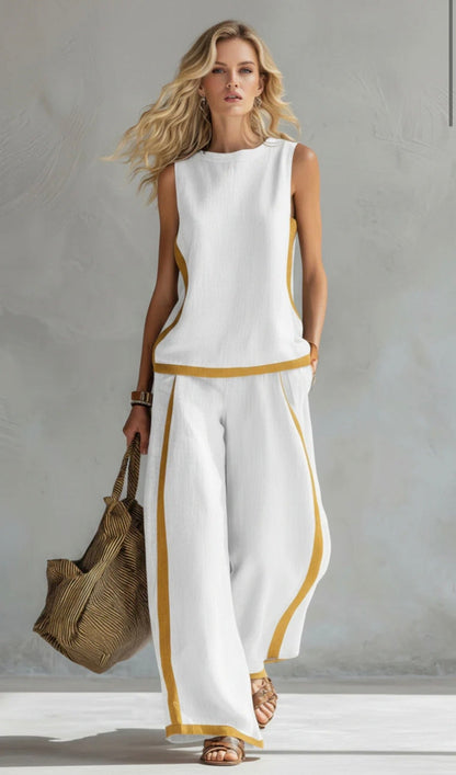 Matilda - Women's Summer Co-Ord Set Oversized with Wide Leg Trousers