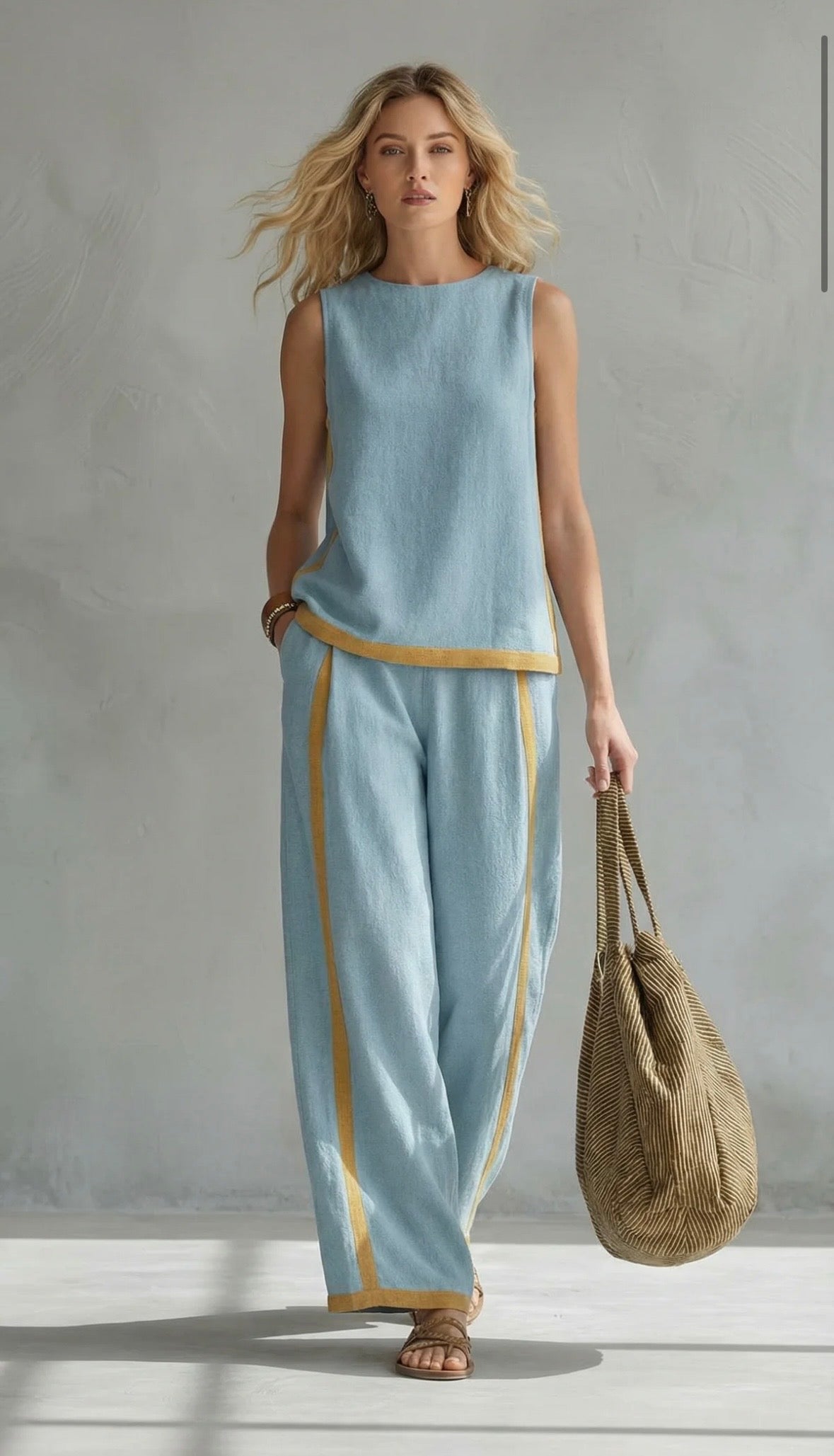 Matilda - Women's Summer Co-Ord Set Oversized with Wide Leg Trousers
