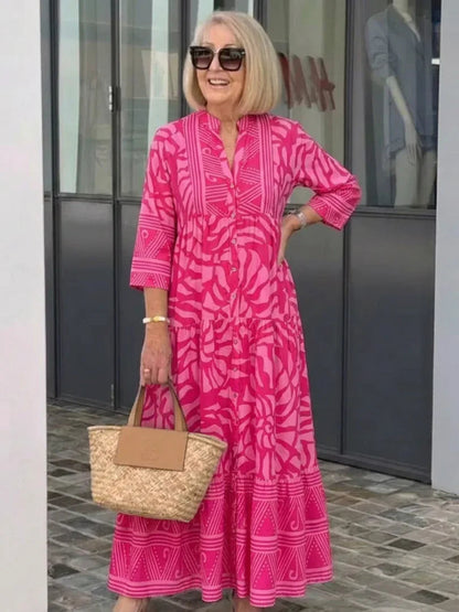 Matilda - Women's Summer Maxi Dress Boho Oversized with Tiered Skirt