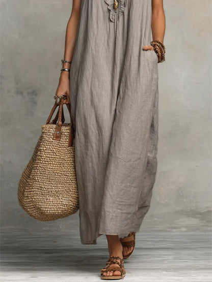Matilda - Women’s Summer Wedding Guest Maxi Dress with Ruffle V Neck