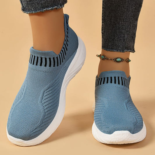 Mia - Women's Comfort Slip On Sneakers Breathable Knit Sock Style