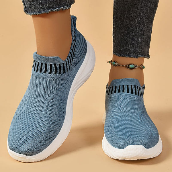 Mia - Women's Comfort Slip On Sneakers Breathable Knit Sock Style