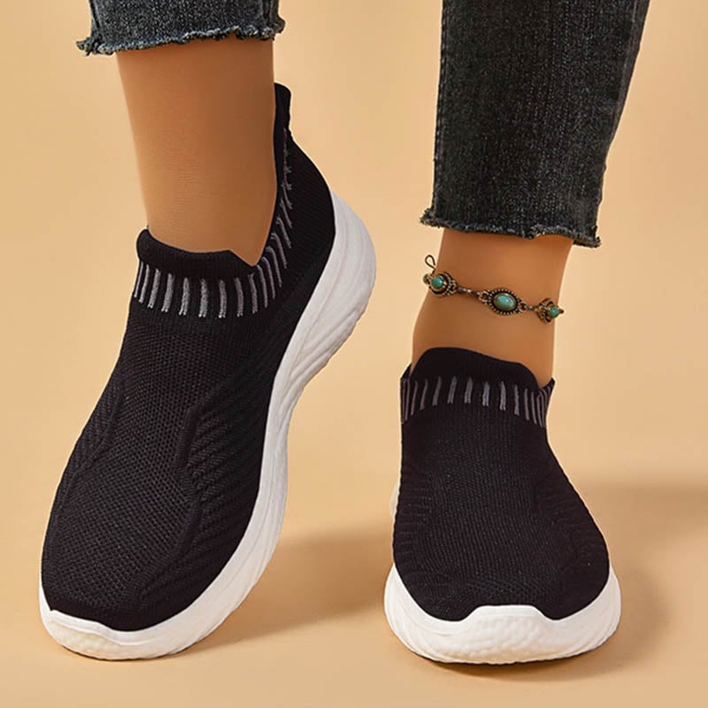 Mia - Women's Comfort Slip On Sneakers Breathable Knit Sock Style