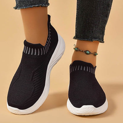 Mia - Women's Comfort Slip On Sneakers Breathable Knit Sock Style