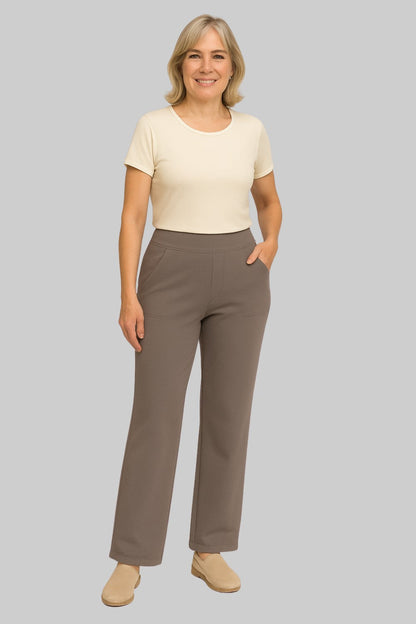 Mia - Women's Trousers High Waisted Comfort Fit with Wide Leg and Pockets