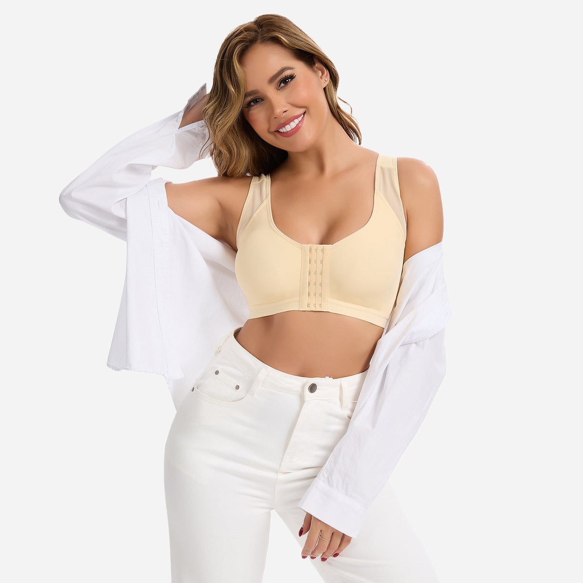 Olivia - Women's Bra Front Closure with Wide Straps and Full Coverage