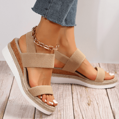 Ruby - Women's Chunky Comfort Sandals Platform Wedge with Stretch Straps