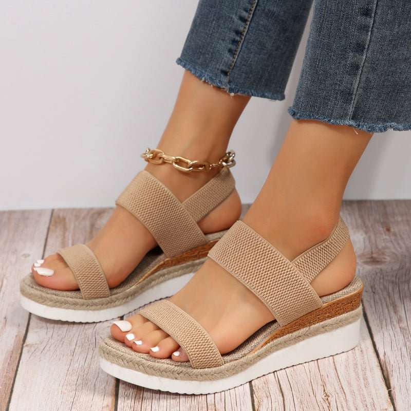 Ruby - Women's Chunky Comfort Sandals Platform Wedge with Stretch Straps