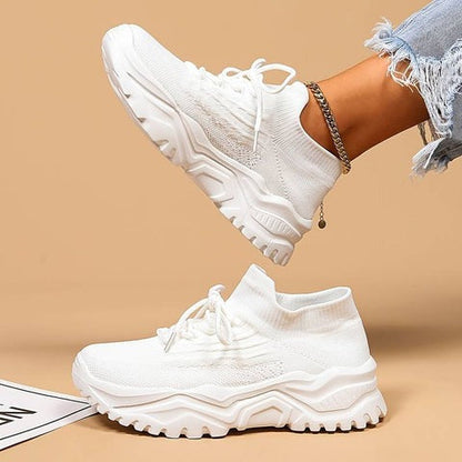 Ruby - Women's Sneakers Casual with Chunky Platform Sole and Sock Fit