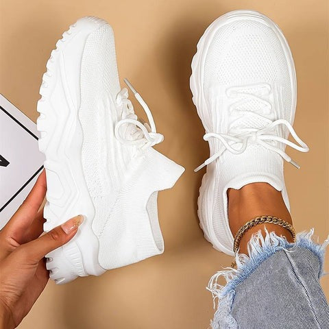 Ruby - Women's Sneakers Casual with Chunky Platform Sole and Sock Fit