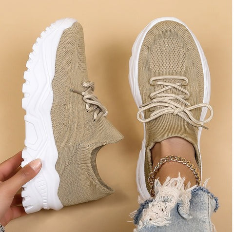 Ruby - Women's Sneakers Casual with Chunky Platform Sole and Sock Fit