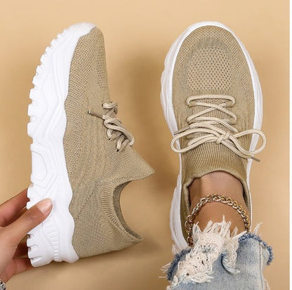Ruby - Women's Sneakers Casual with Chunky Platform Sole and Sock Fit