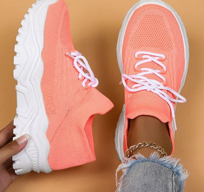 Ruby - Women's Sneakers Casual with Chunky Platform Sole and Sock Fit