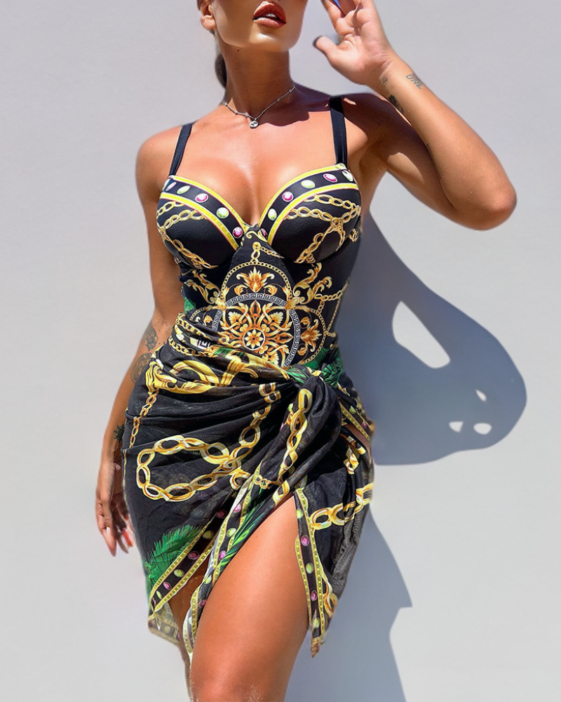 Sienna - Women's One Piece Swimsuit Elegant Summer Style with Sarong