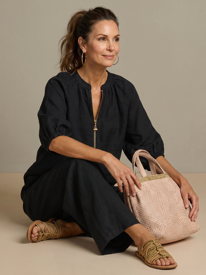Sienna - Women's Summer Co-Ord Set Chic with Wide Leg Trousers