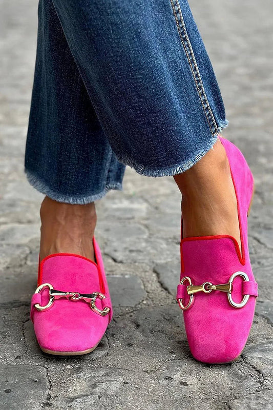 Sophie - Women's Comfort Loafers with Buckle Detail and Square Toe