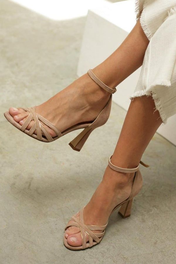 Sophie - Women’s Occasion Heels Elegant Open Toe with Crossover Straps