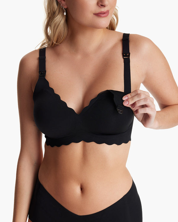 Victoria - Women's Bra Nursing Seamless with Scalloped Edge and Clips