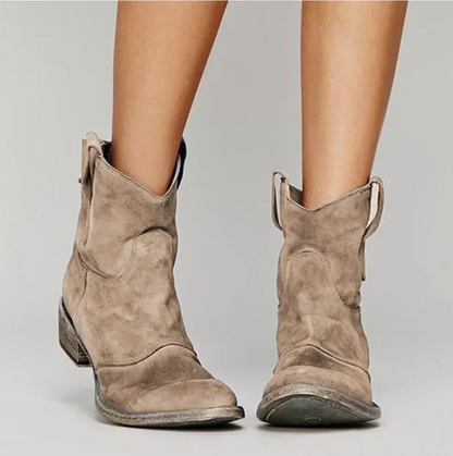 Willow - Women's Ankle Boots with Western Details and Block Heel