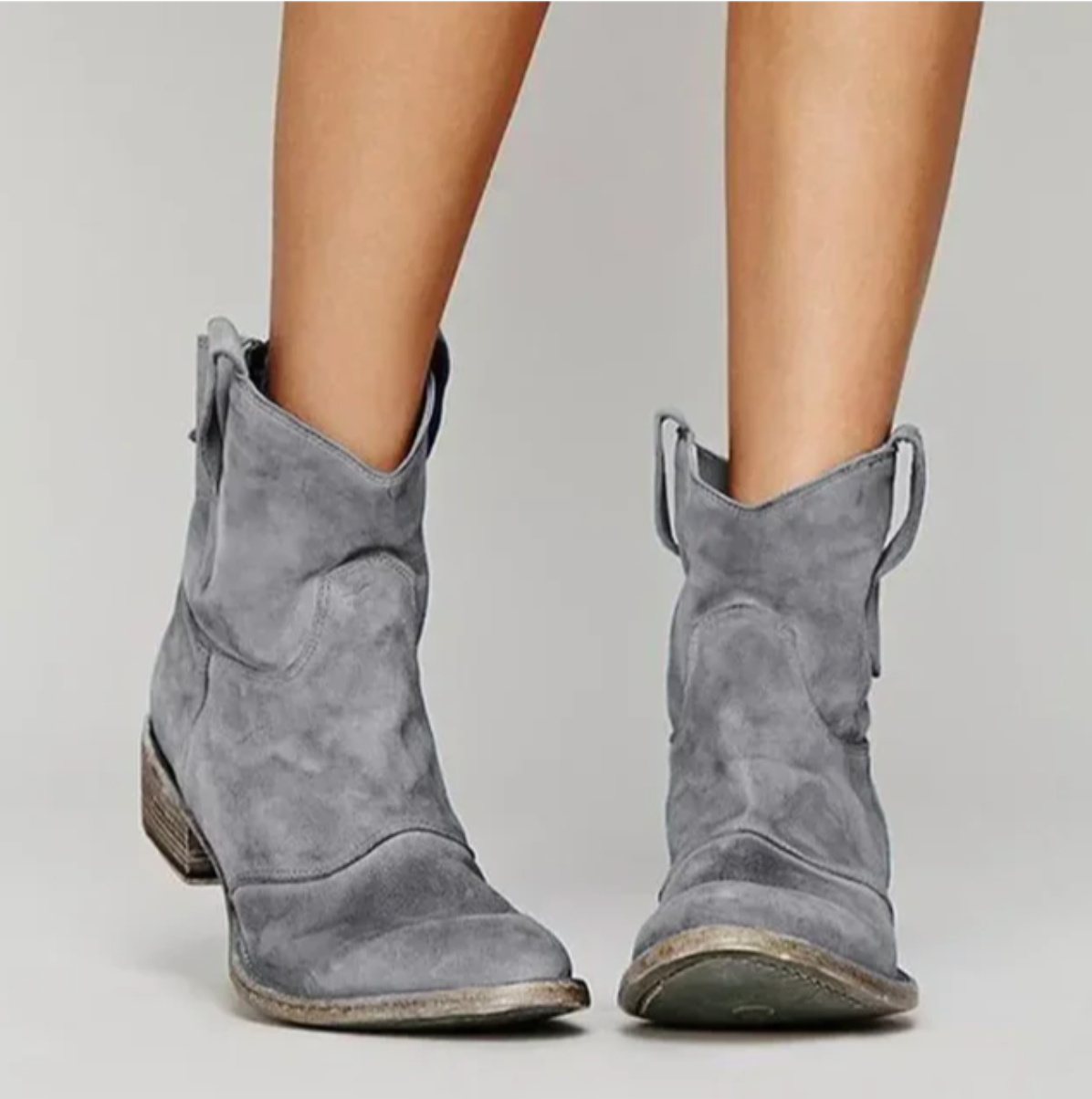 Willow - Women's Ankle Boots with Western Details and Block Heel