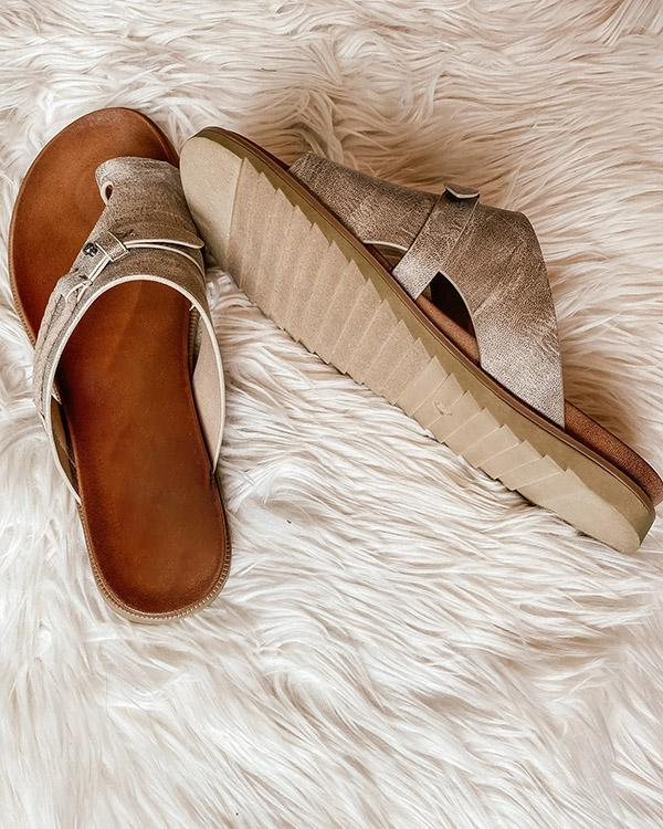 Willow - Women's Boho Toe Post Flat Sandals with Buckle Ankle Strap