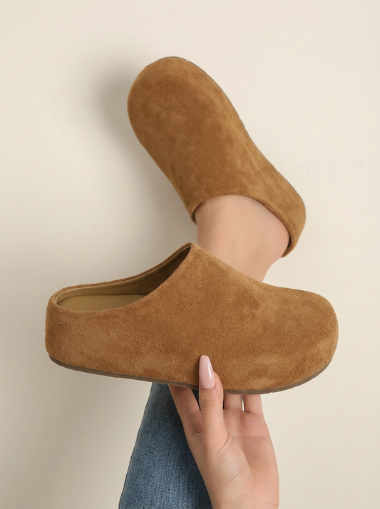 Willow - Women's Comfort Loafers with Backless Slip On Round Toe Design