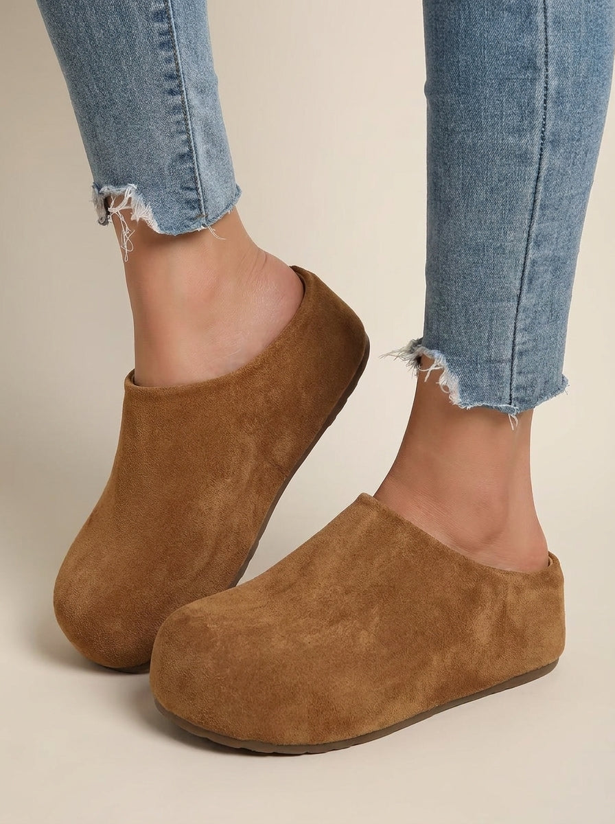 Willow - Women's Comfort Loafers with Backless Slip On Round Toe Design