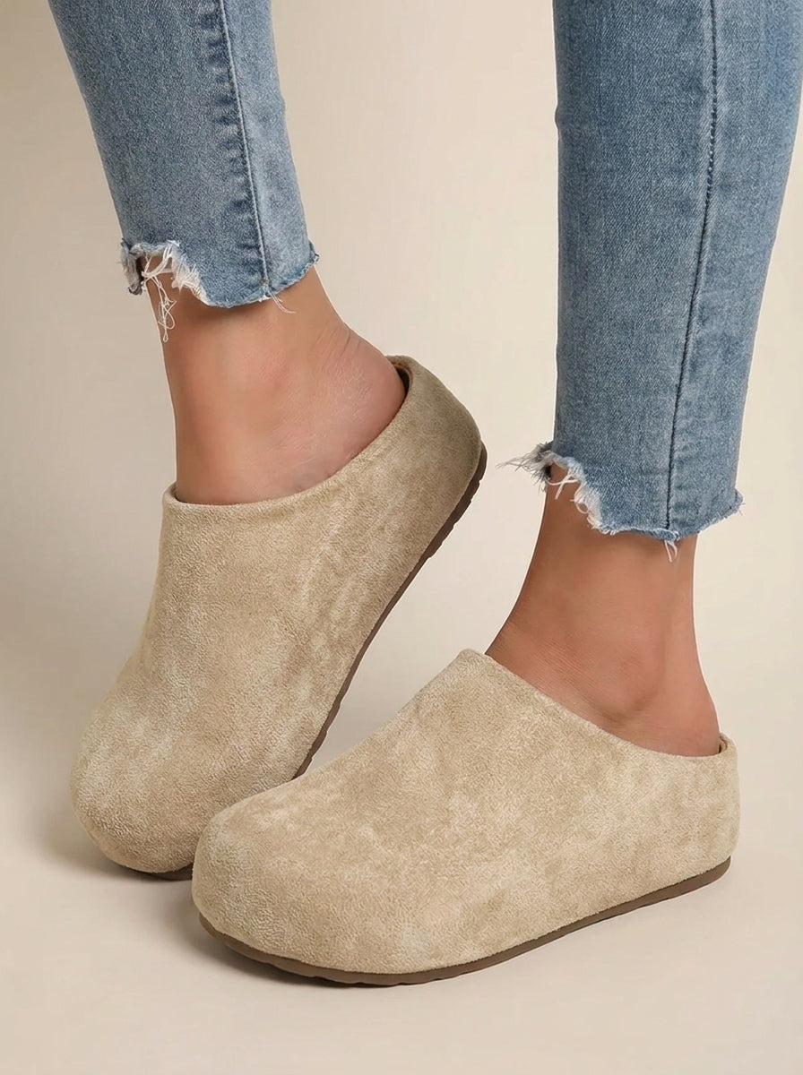 Willow - Women's Comfort Loafers with Backless Slip On Round Toe Design