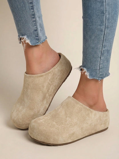 Willow - Women's Comfort Loafers with Backless Slip On Round Toe Design
