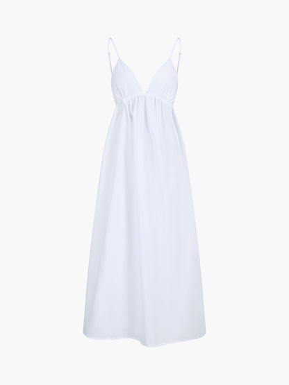 Willow - Women's Summer Maxi Dress with Open Back and Adjustable Straps