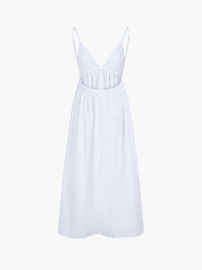 Willow - Women's Summer Maxi Dress with Open Back and Adjustable Straps
