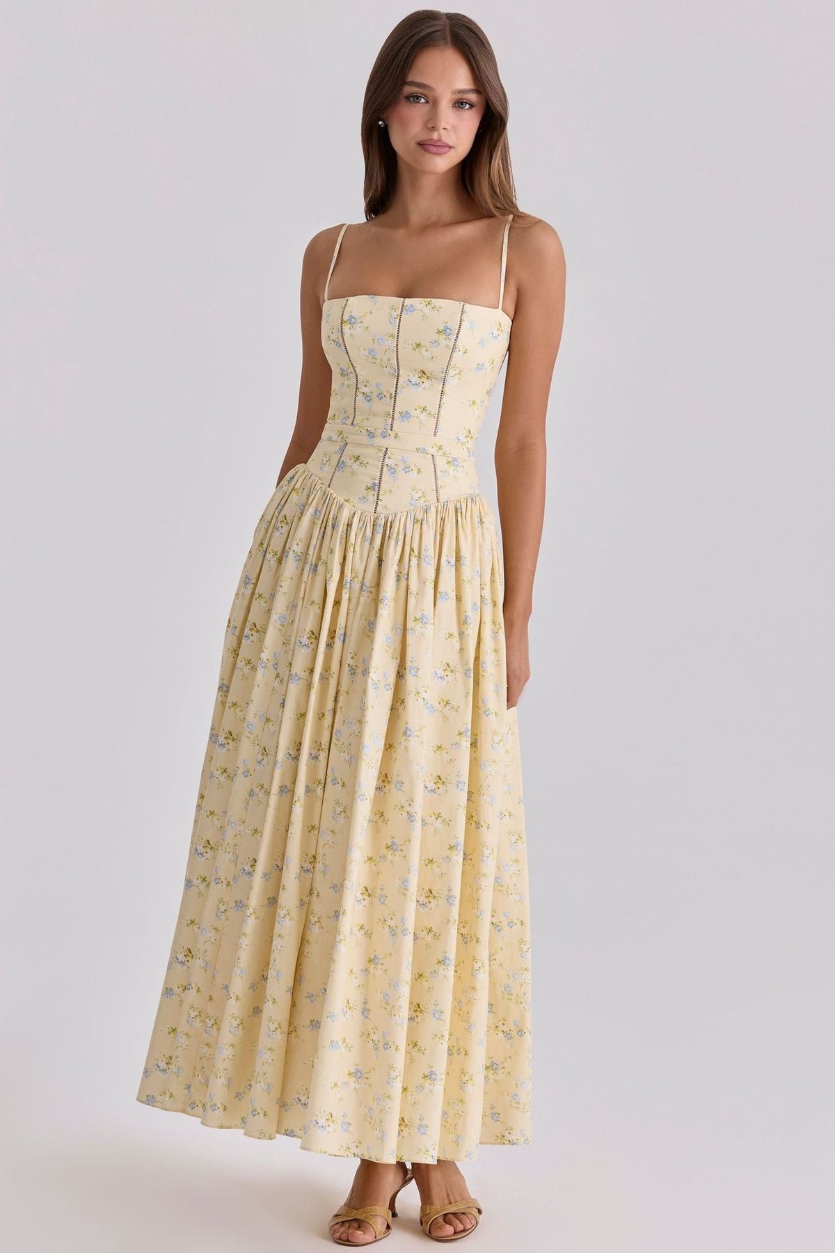 Willow - Women’s Wedding Guest Maxi Dress Formal with Corset Bodice
