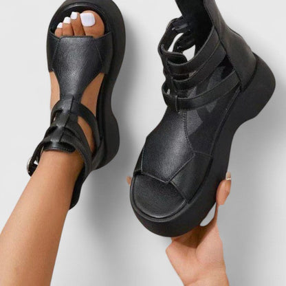 Zoe - Women’s Platform Sandals Chunky with Gladiator Straps and Open Toe
