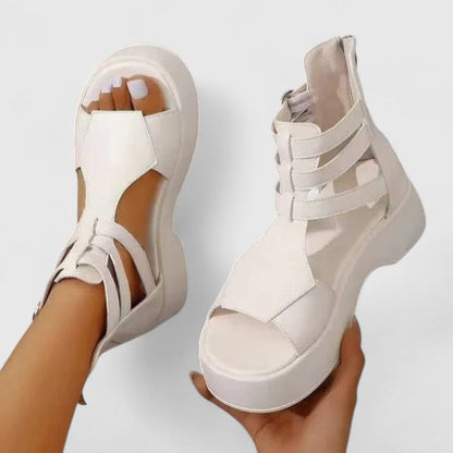 Zoe - Women’s Platform Sandals Chunky with Gladiator Straps and Open Toe