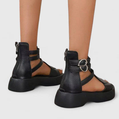 Zoe - Women’s Platform Sandals Chunky with Gladiator Straps and Open Toe