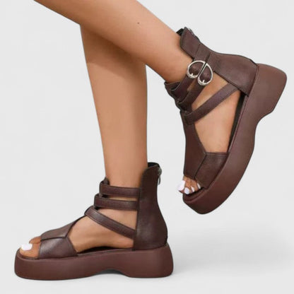 Zoe - Women’s Platform Sandals Chunky with Gladiator Straps and Open Toe