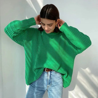 Women's Soft Pullover with Relaxed Fit - Green