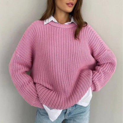 Women's Soft Pullover with Relaxed Fit - Pink