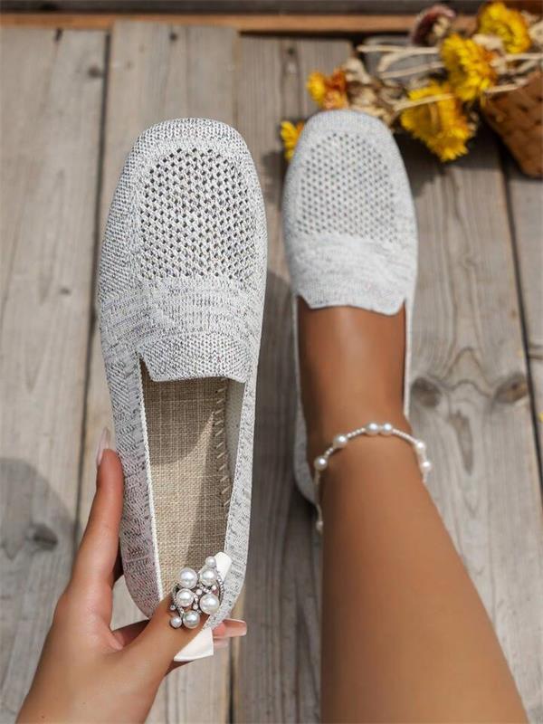 Women's Non Slip Flats White