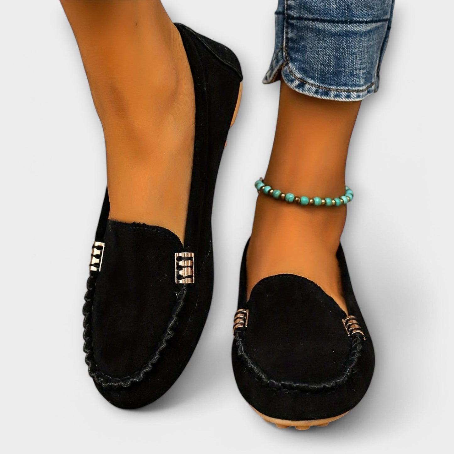 Women's Moccasin Loafers - Black