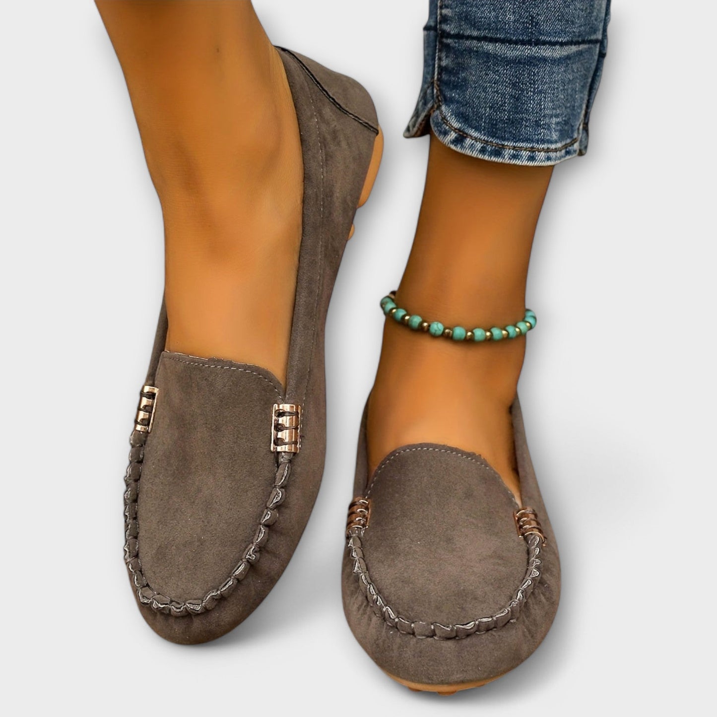 Women's Moccasin Loafers - Grey