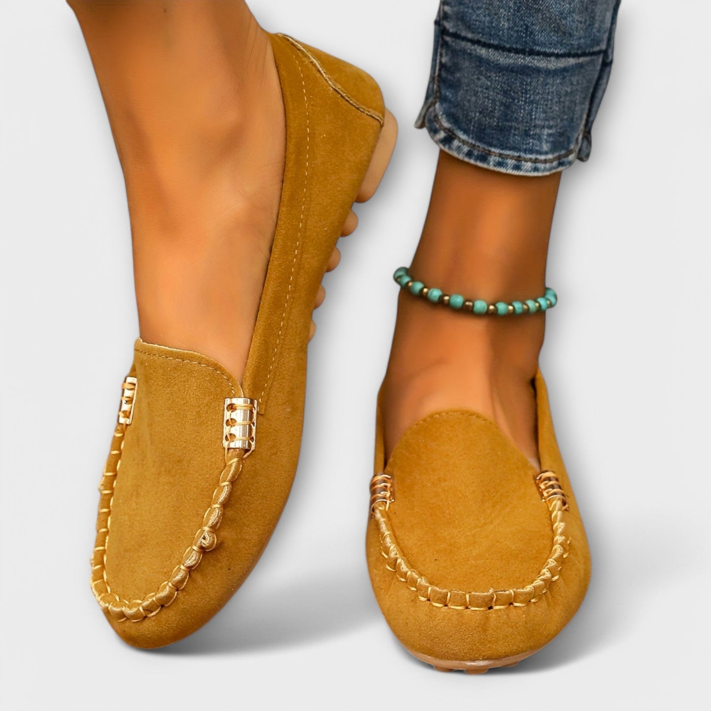 Women's Moccasin Loafers - Yellow