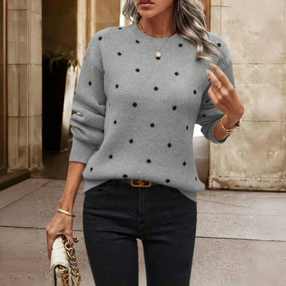 Women's Polka Dot Sweater - Grey