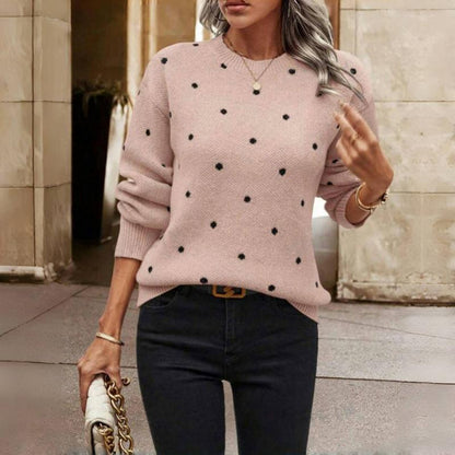 Women's Polka Dot Sweater - Pink
